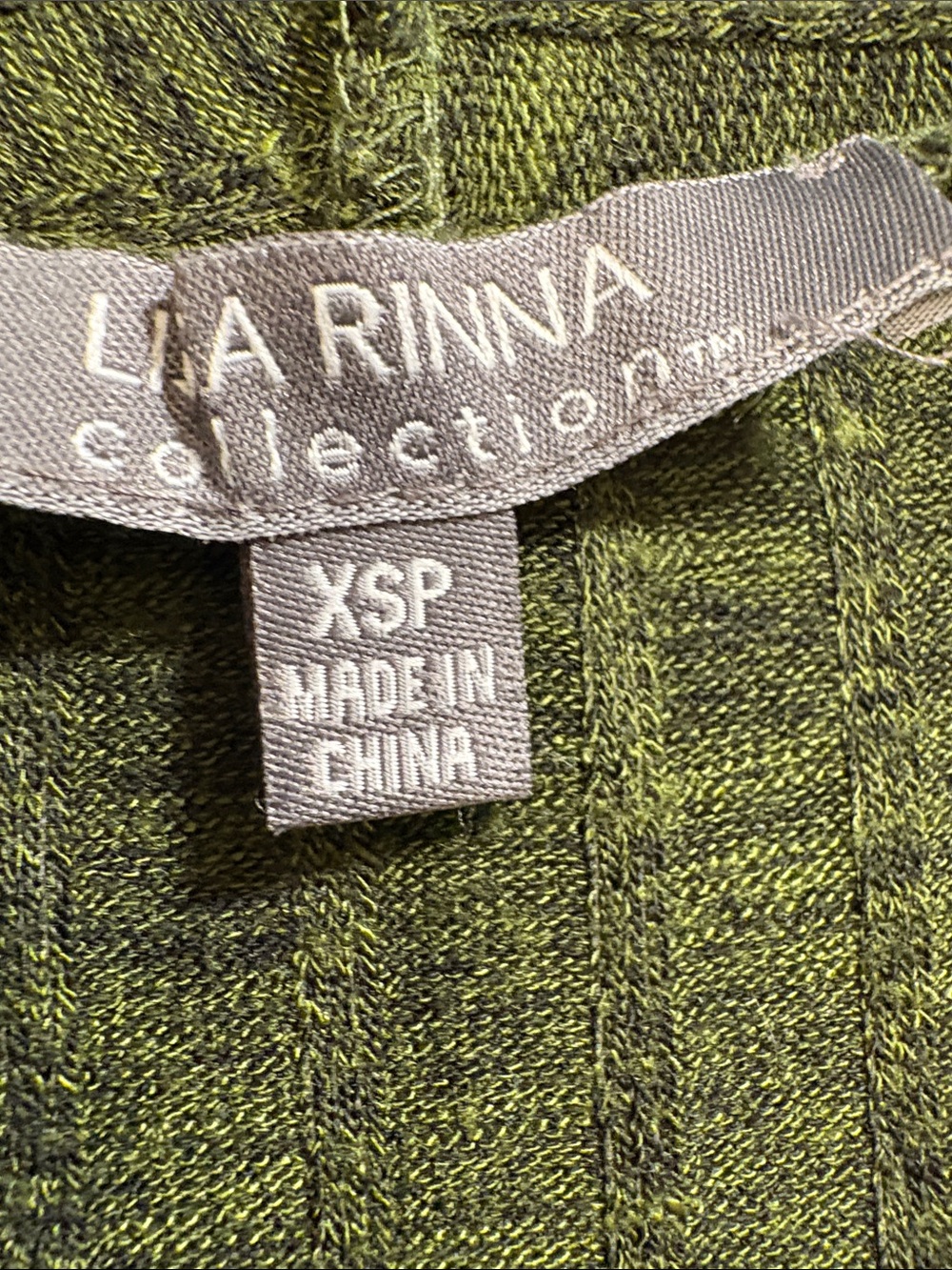 Lisa Rinna Collection Olive Green Ribbed Long Cardigan - Picture 2 of 4
